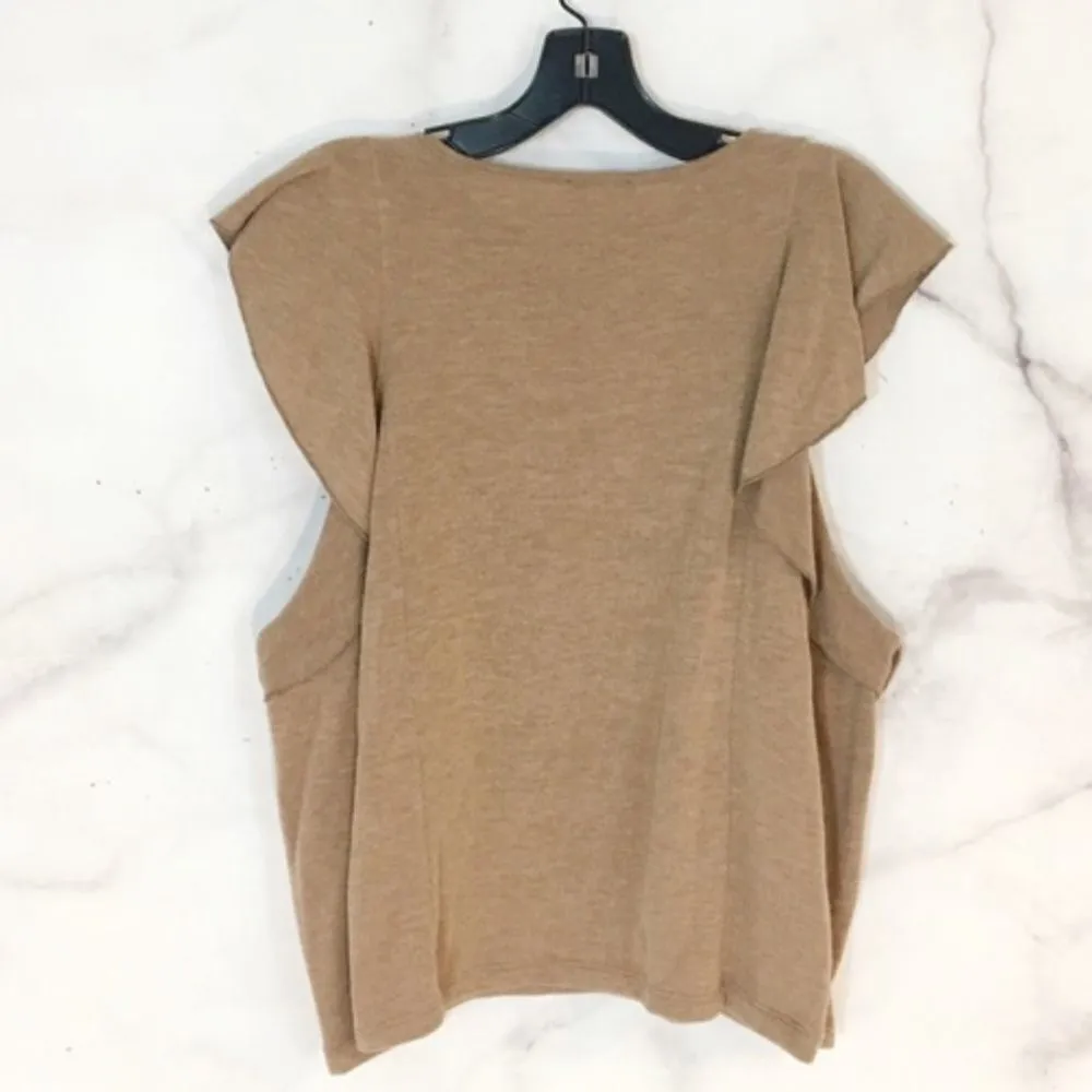 ZARA ✨HP✨ Camel Ruffle Open Shoulder Sweater✨ - Image 7