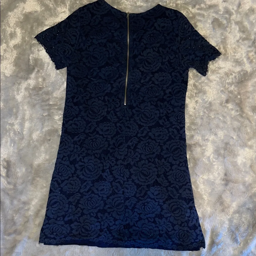 Hayden Los Angeles Navy Blue Floral Lace Mini Dress S - Image 4