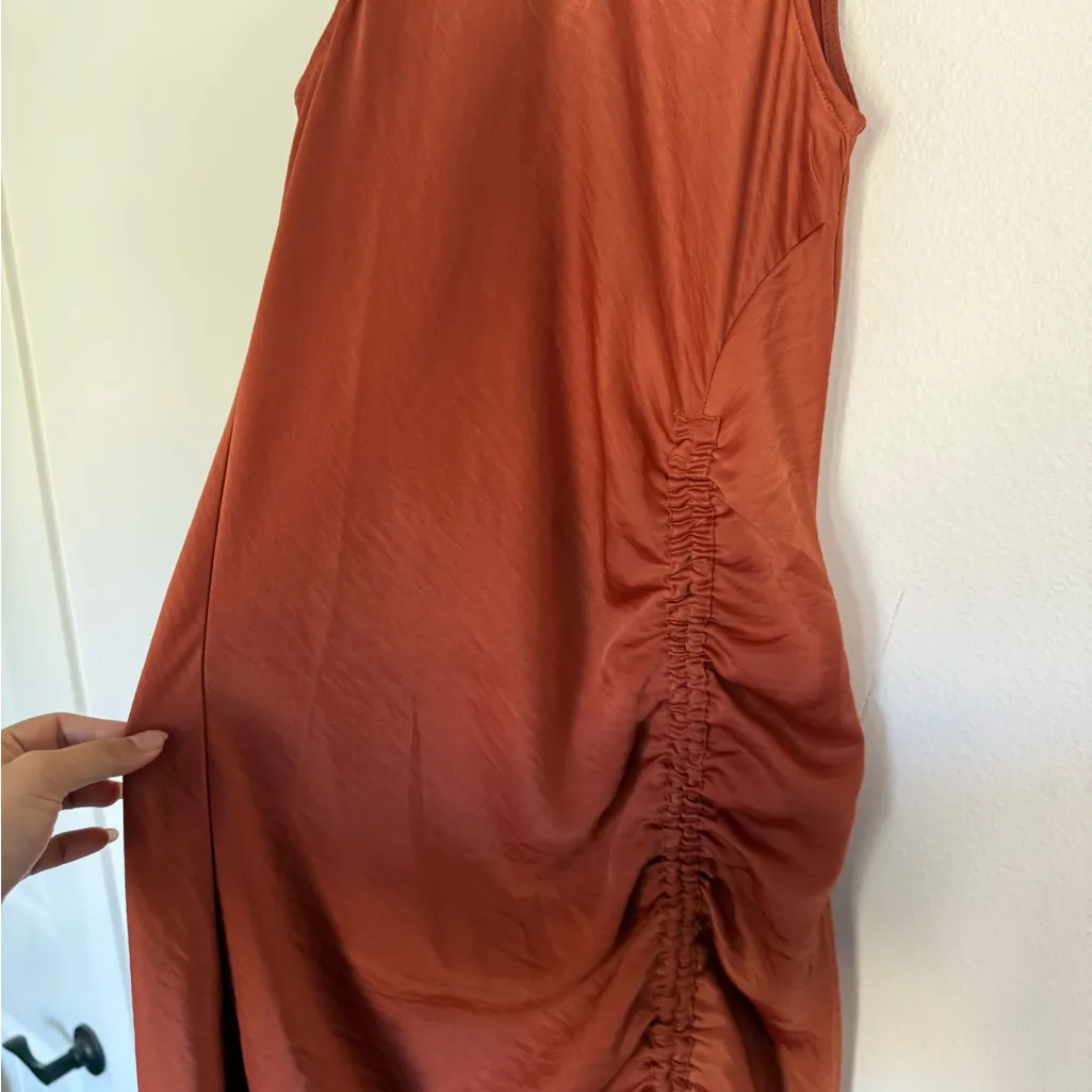 NWT house of Harlow Rust Maxi Dress with Ruched Detail Brown - Image 3