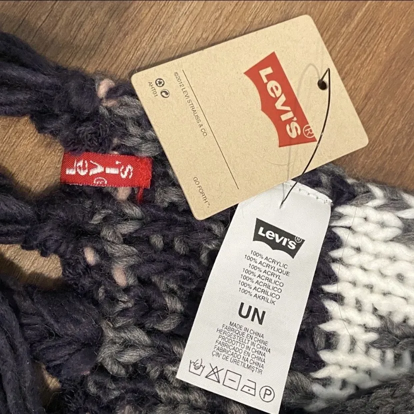 Levi's Levi’s Multicolor Knitted Scarf With A Fair Isle Pattern NWT - Image 4