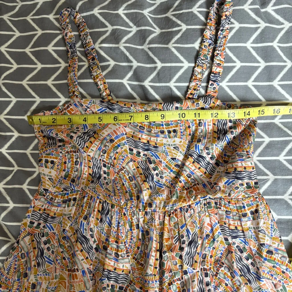 Dear John Women's Faye‎ Strap Tank Dress Mosaic Print Sz Small Orange - Image 14