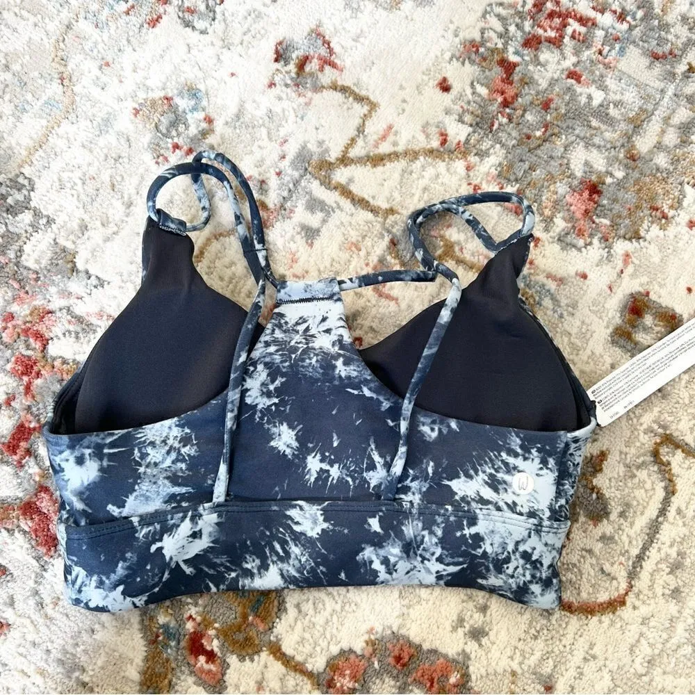 Wildfox Sweat Tyler Tie Dye Punch India Ink Small Sports Bra Blue and White - Image 6