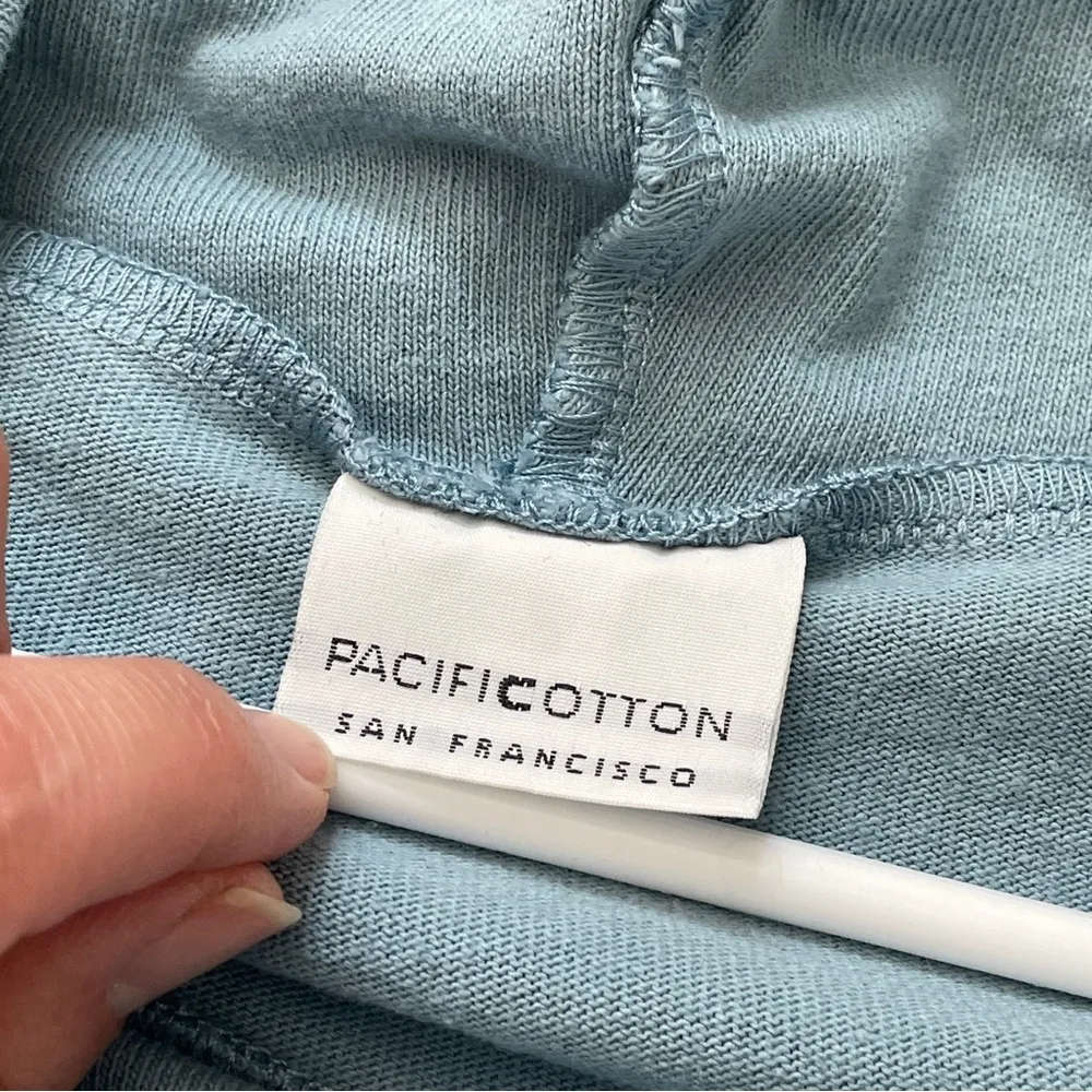 Pacificotton Asymmetric Tunic cowl neck womens Blue (medium) heavy lagenlook vtg - Image 2