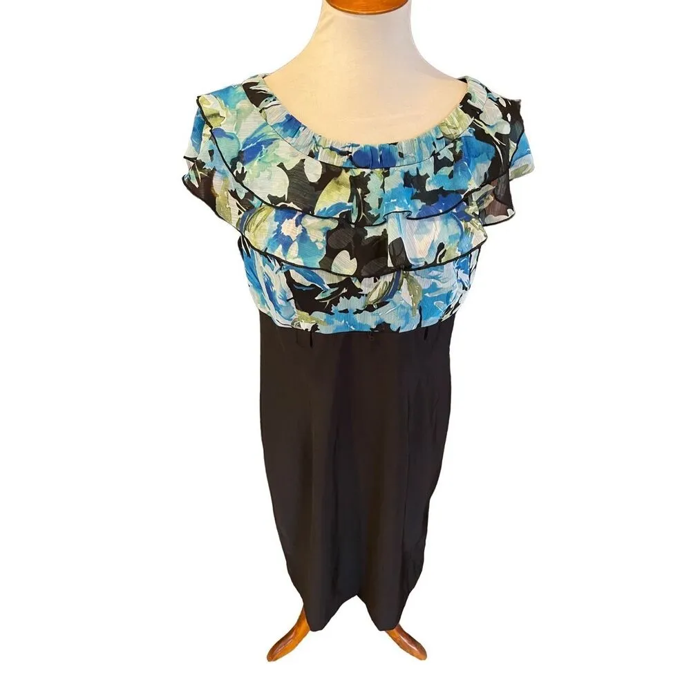 AB Studio Multi-Color Floral Design Dress Size 12-EUC - Image 9