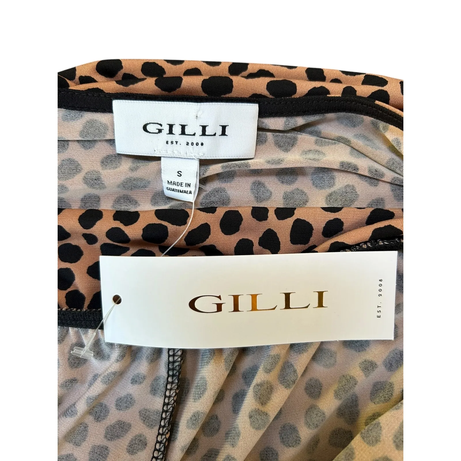 NWT Gilli Stitch Fix Leopard Animal Print Twist Waist‎ Wide Leg Jumpsuit Small Brown - Image 6