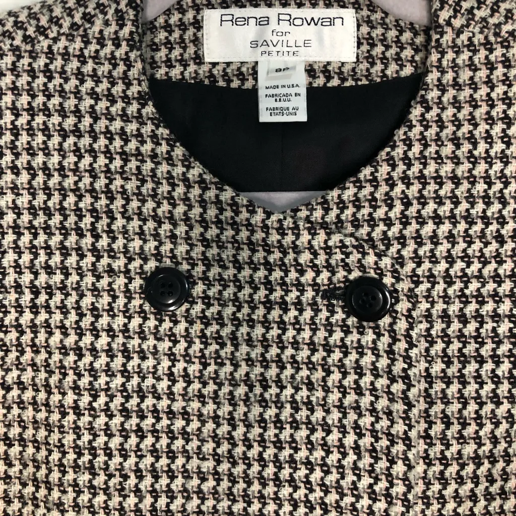 Rena Rowan for sayville petite. Wool blend. Black pink white womens 8P petite‎ - Image 2