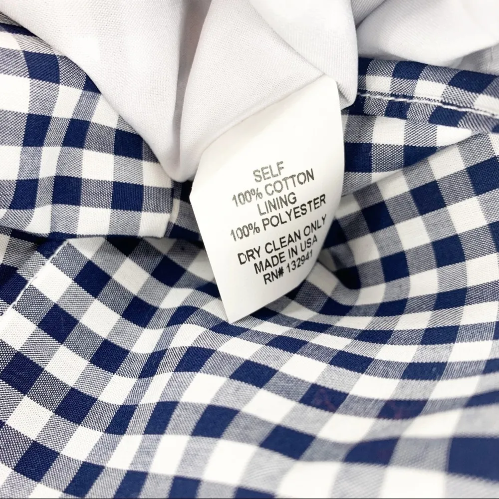 Amanda Uprichard Marise Dress Navy Gingham Ruffle - Image 6