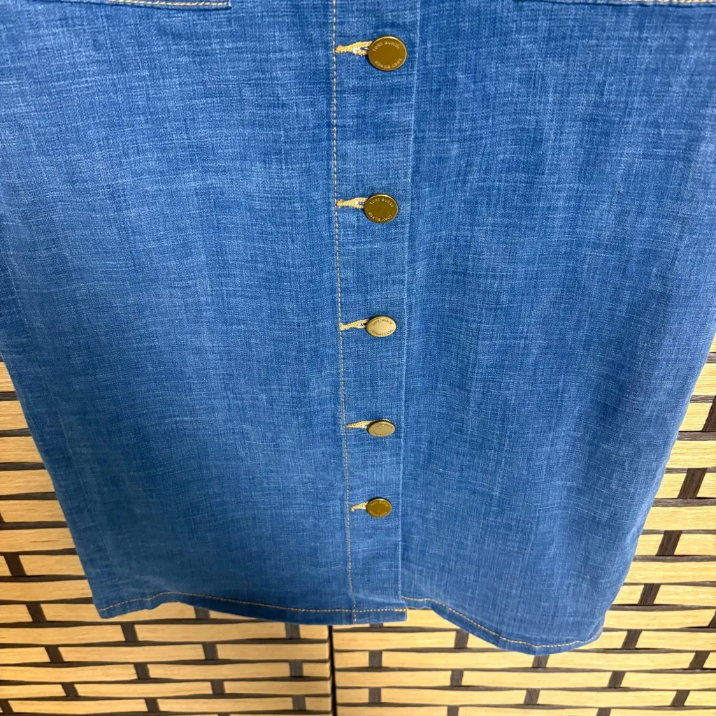 Tory Burch Rivoli Denim Button Front Skirt‎ Size 6 - Image 5