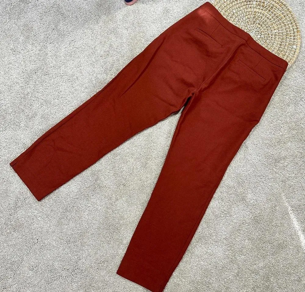 J. Crew Martie Wool Blend Pants Trouser Slim Fit Cropped in Copper Size 6 - Image 7