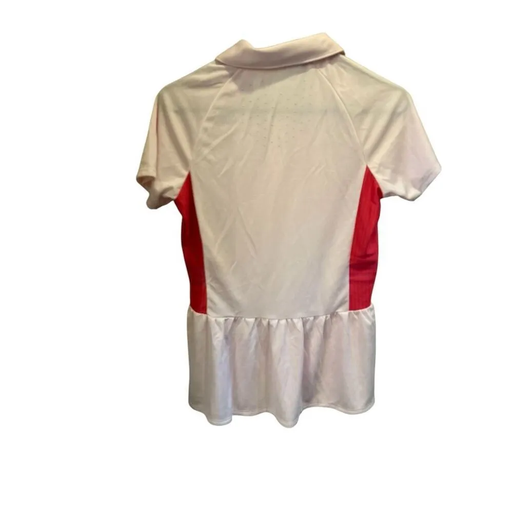 Adidas Women's Climachill Peplum Polo Shirt Pink‎ Size S Casual Summer - Image 4