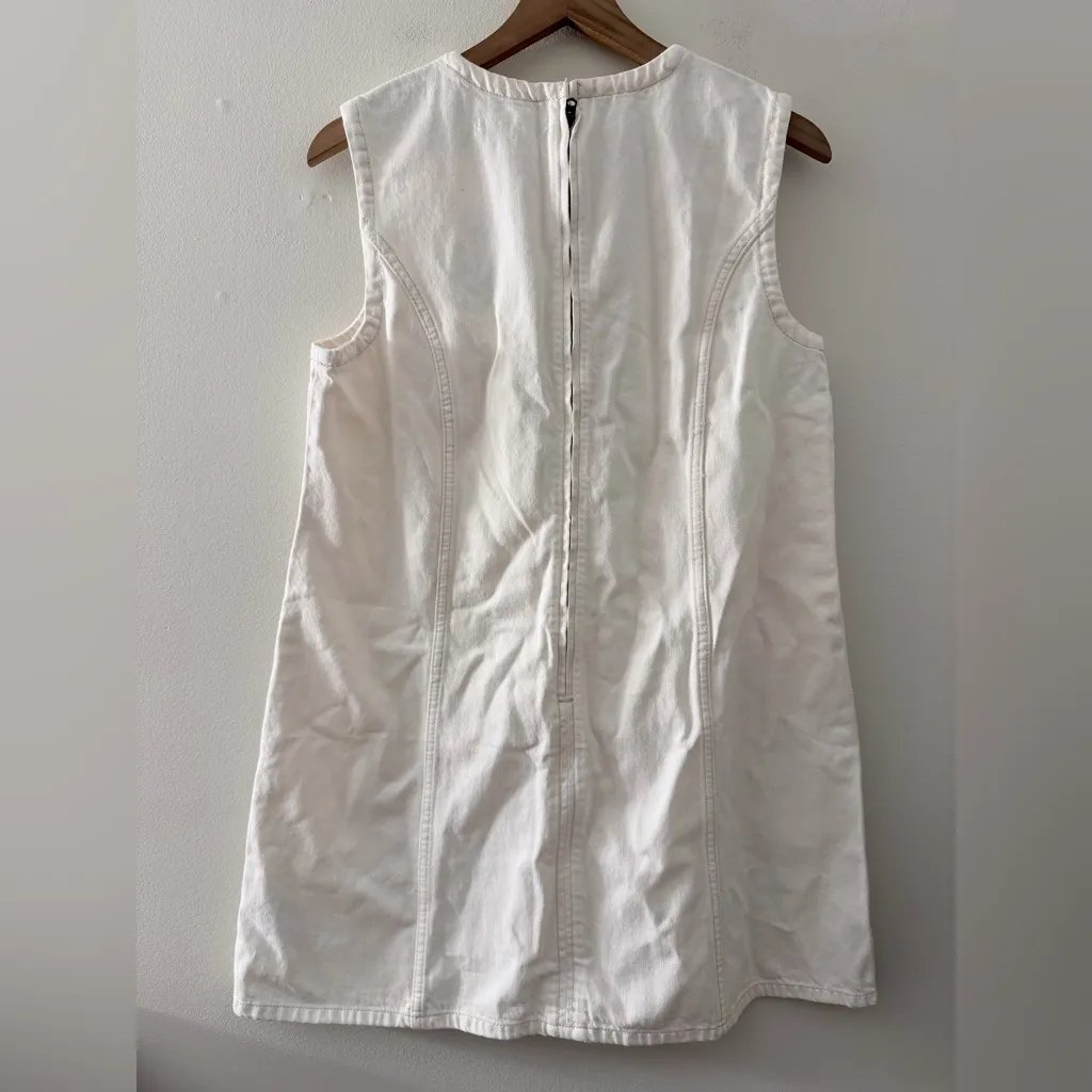 Abercrombie & fitch white Denim Shift Mini Dress new L PETITE NEW - Image 4