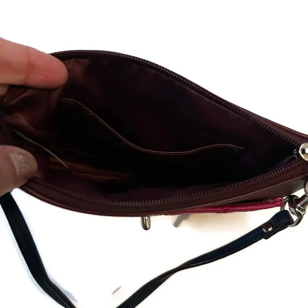 Coach Pink and Brown Quilted Wristlet - Image 3