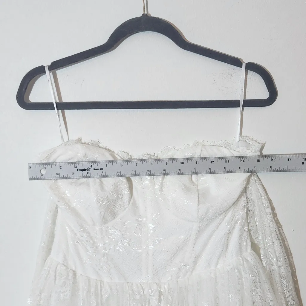 Lulus White Lace Bustier Off the Shoulder Wedding Dress Size XL NWT - Image 9