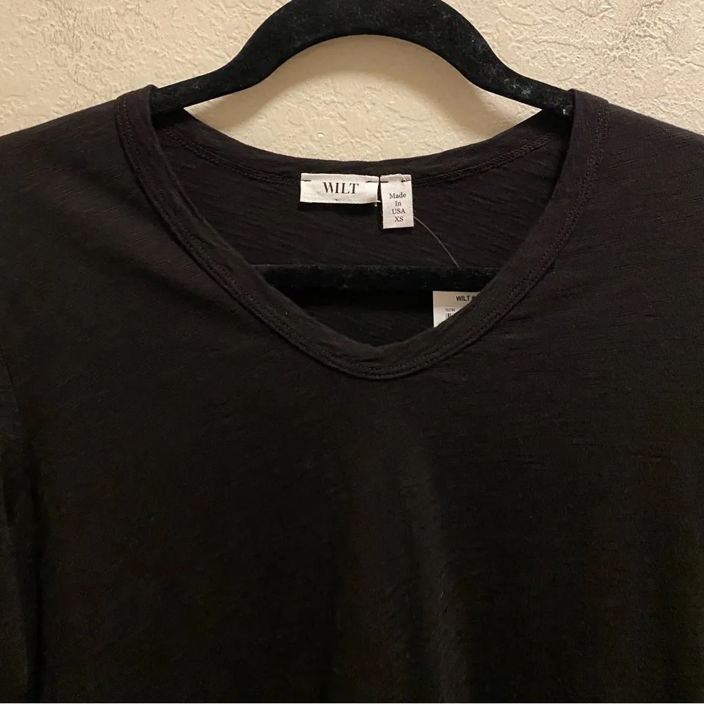 Wilt Black Long Sleeve Shrunken Boyfriend Top Size XS New With Tag Made In USA - Image 5