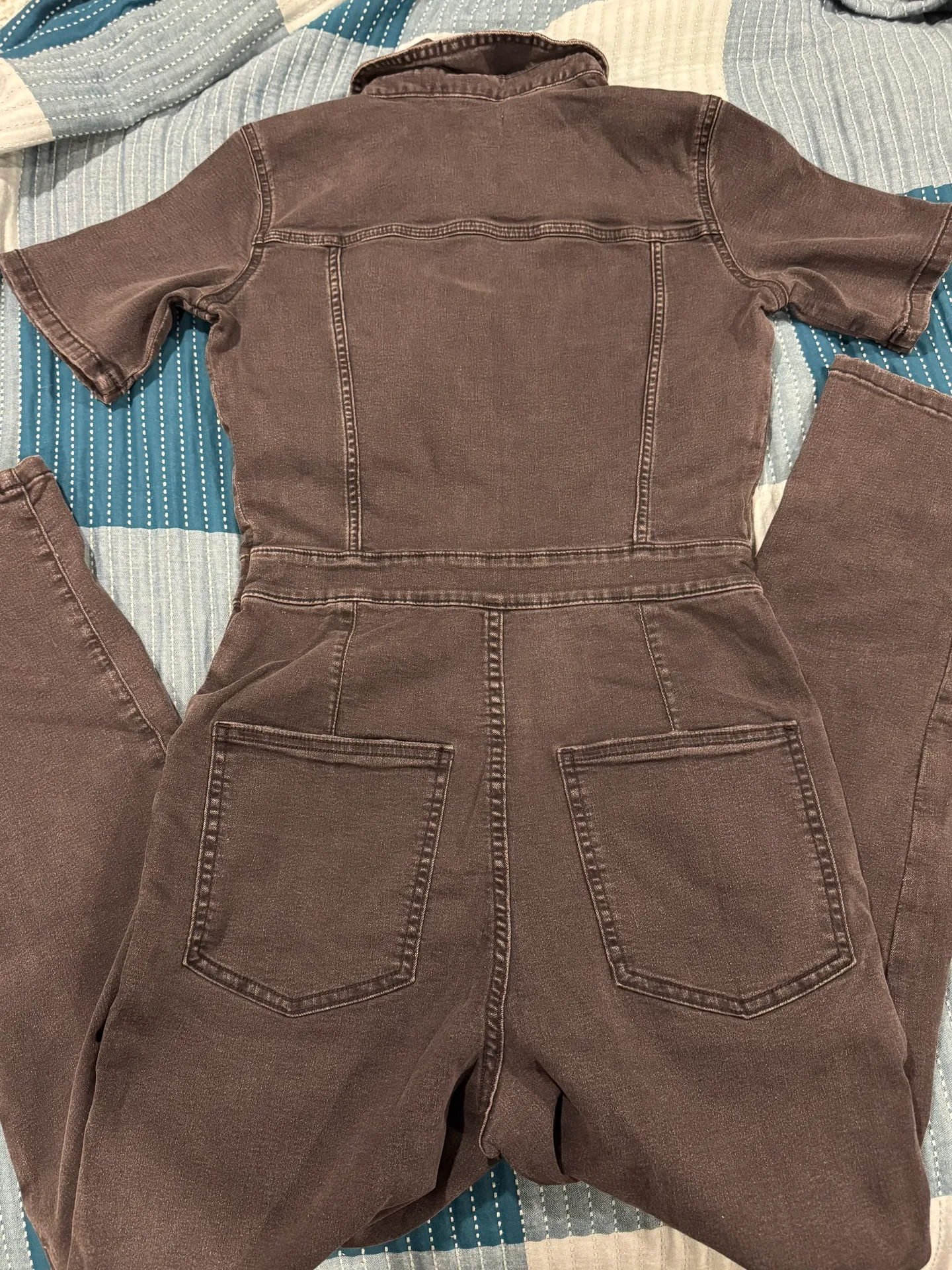 washed black denim jumpsuit  Straight leg - Image 3