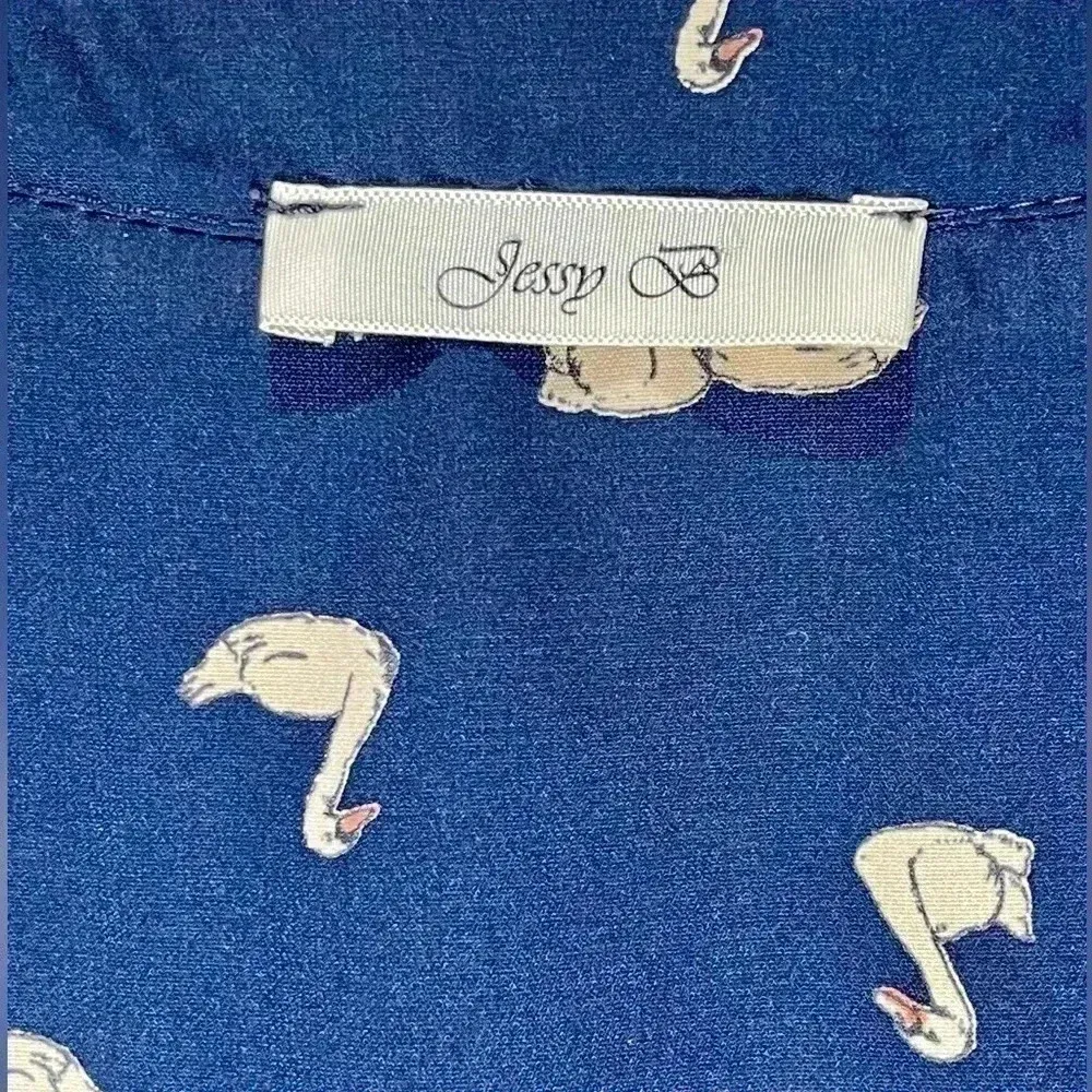 Jessy B. Swan‎ button up babydoll style blouse Blue Size M - Image 5