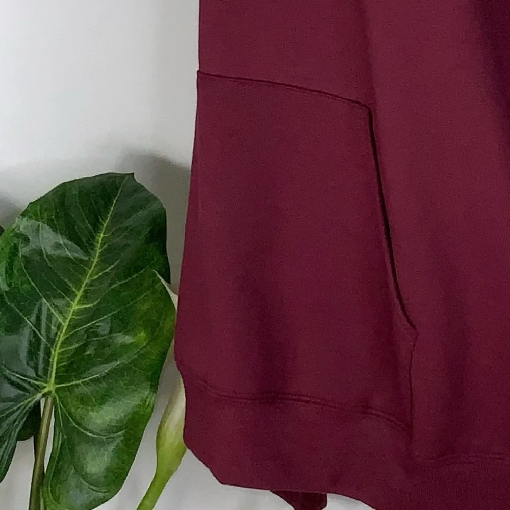 “Hairdresser” Graphic Logo Fleece Maroon Hoodie Kangaroo Pocket Hoodie XL - Image 12