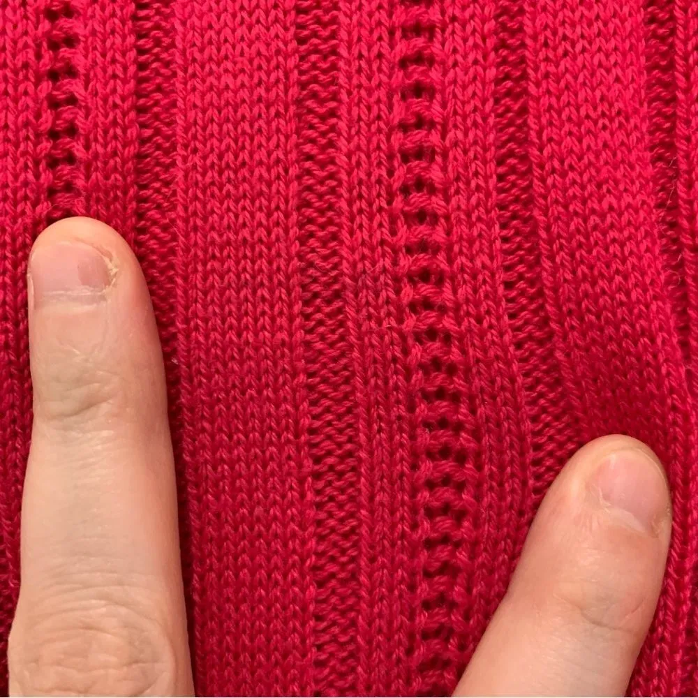 Arizona Jean Co Dark Pink Cable Knit Sweater Size XL - Image 6