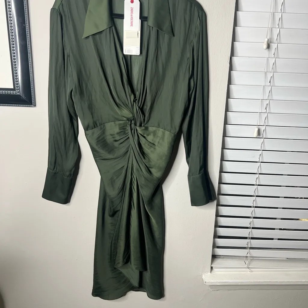 Zadig & Voltaire Rozo satin dress NWT $478
Small color Kaki - Image 9