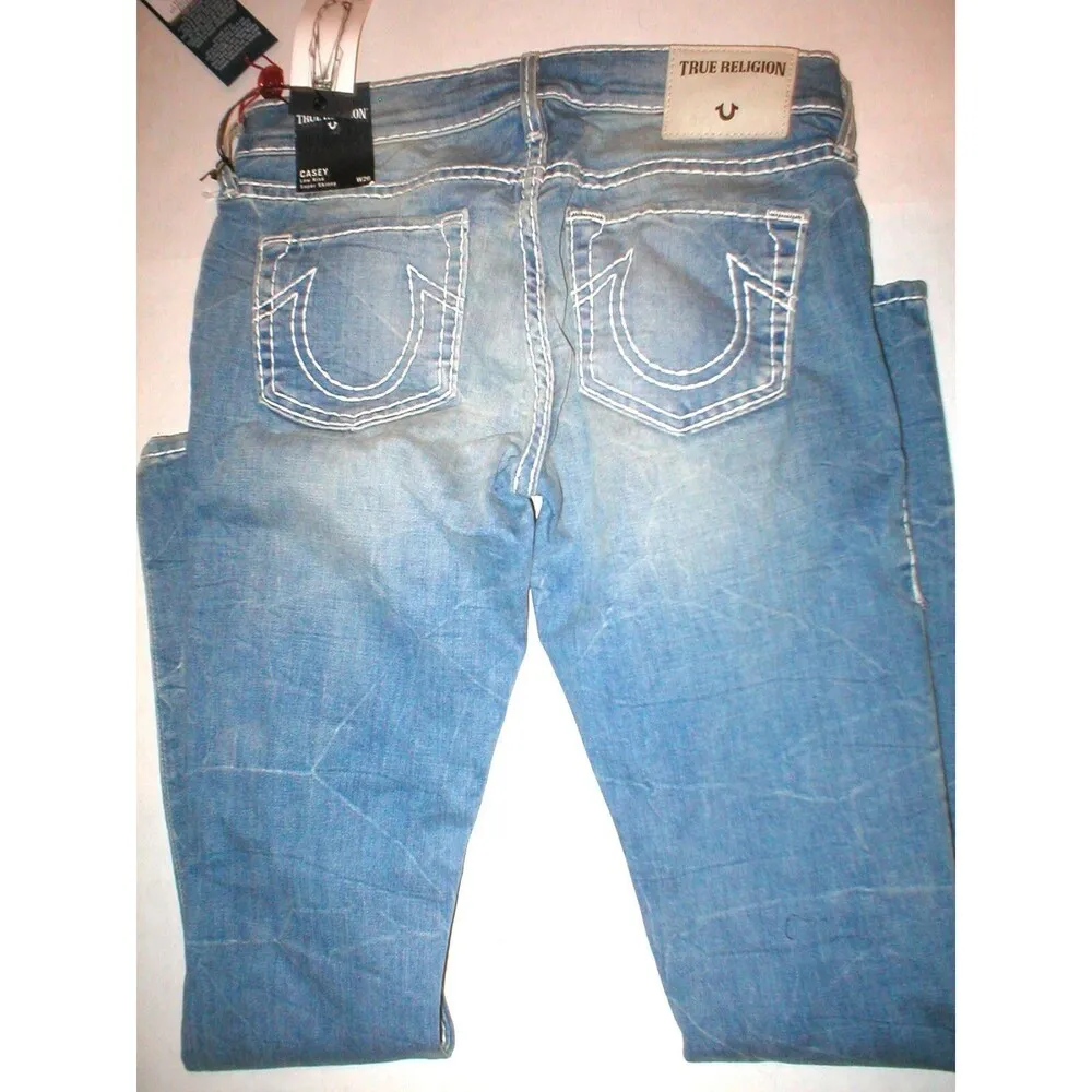 New $329 Womens True Religion Brand Jeans NWT Casey Super T Skinny USA Blue 26 - Image 9