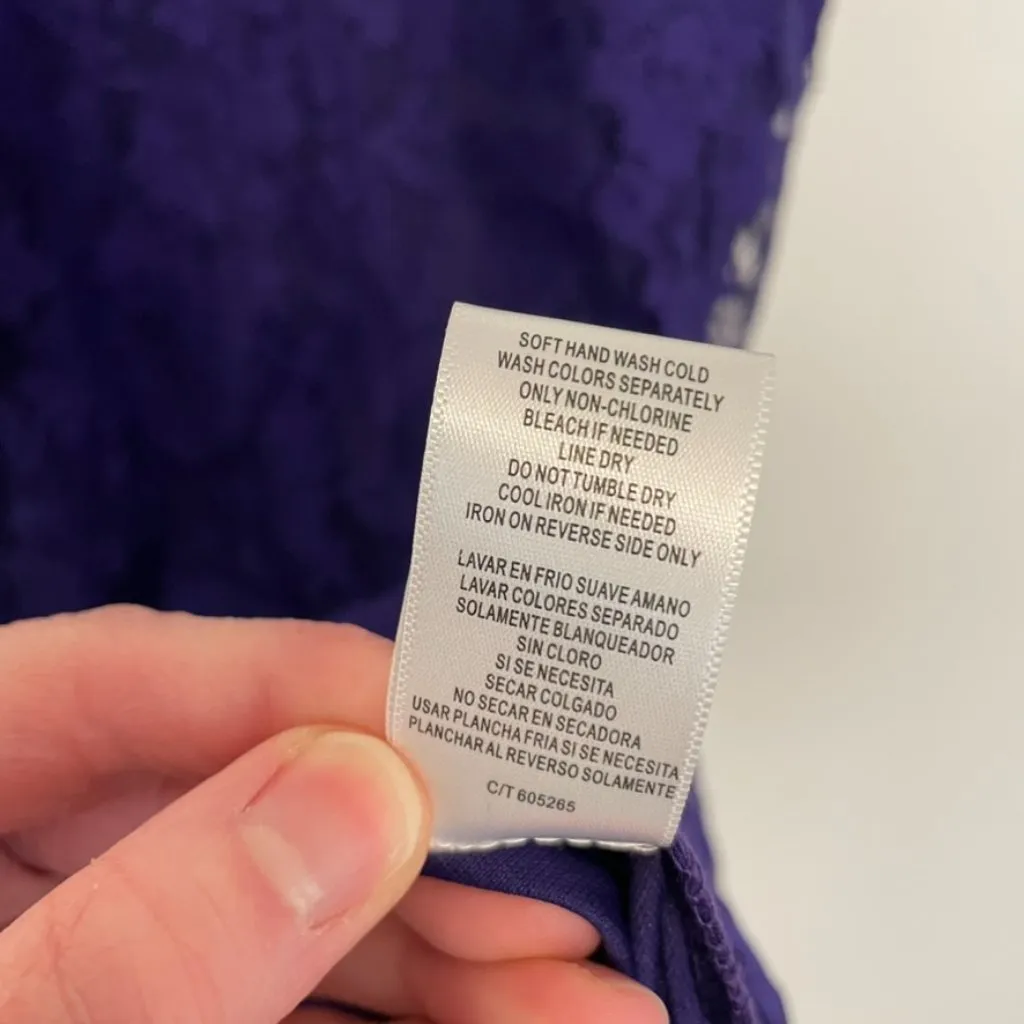 DANNY & NICOLE Sleeveless Lace Fit & Flare Dress Dark Purple Party Wedding Work - Image 10