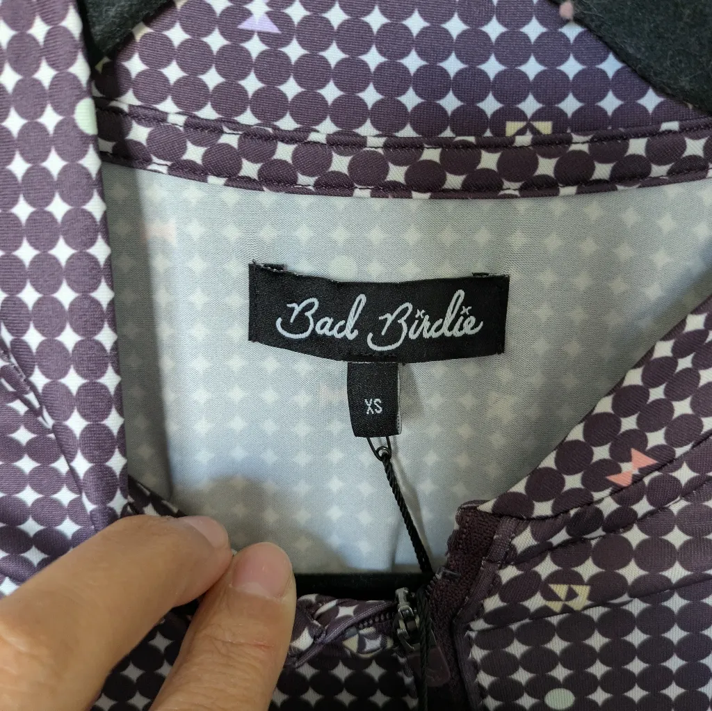 Bad Birdie UV Quarter Zip Throwing Darts Nwt Sz Xs Purple - Image 5