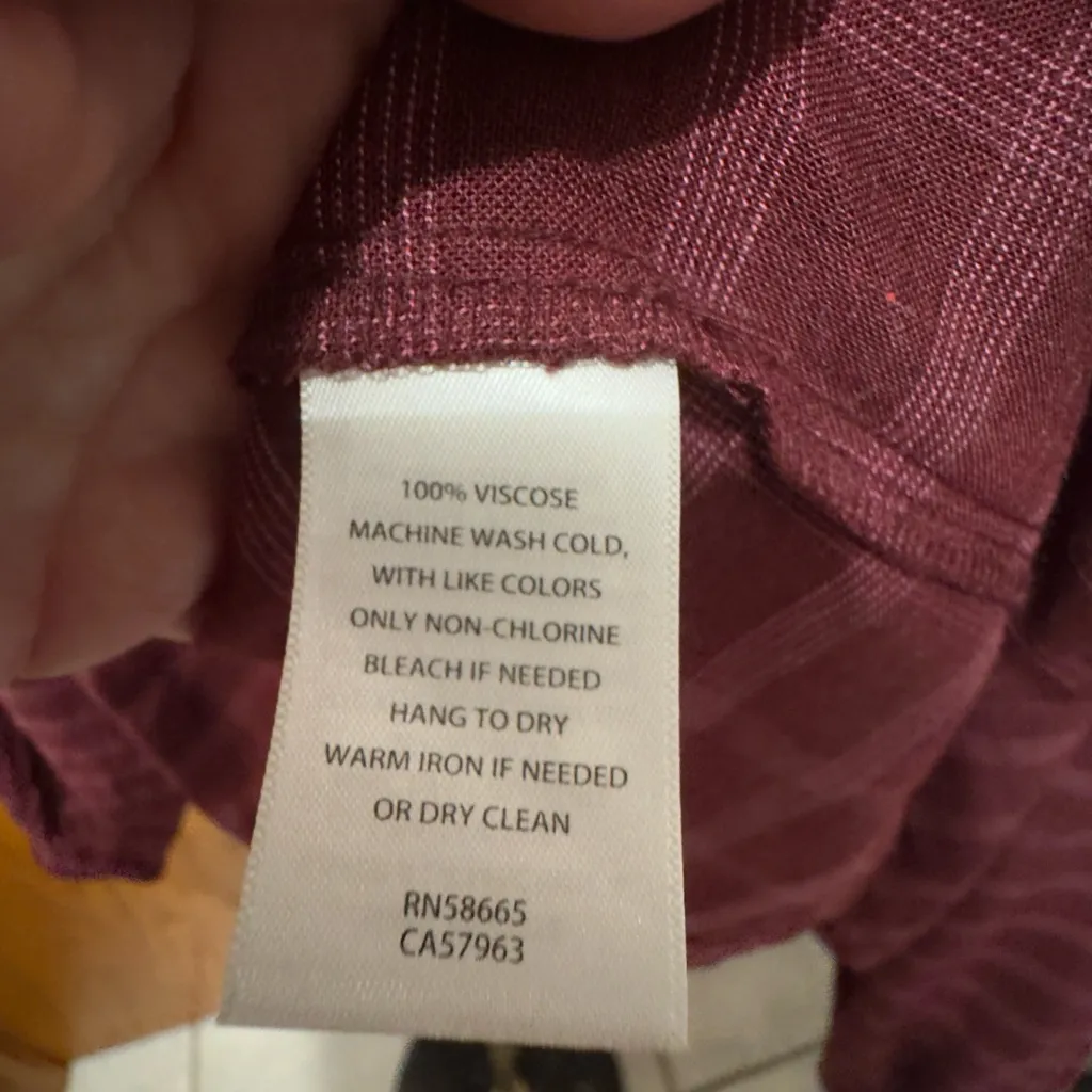 Treasure & Bond Windowpane Plaid Popover Shirt Size Medium - Image 8