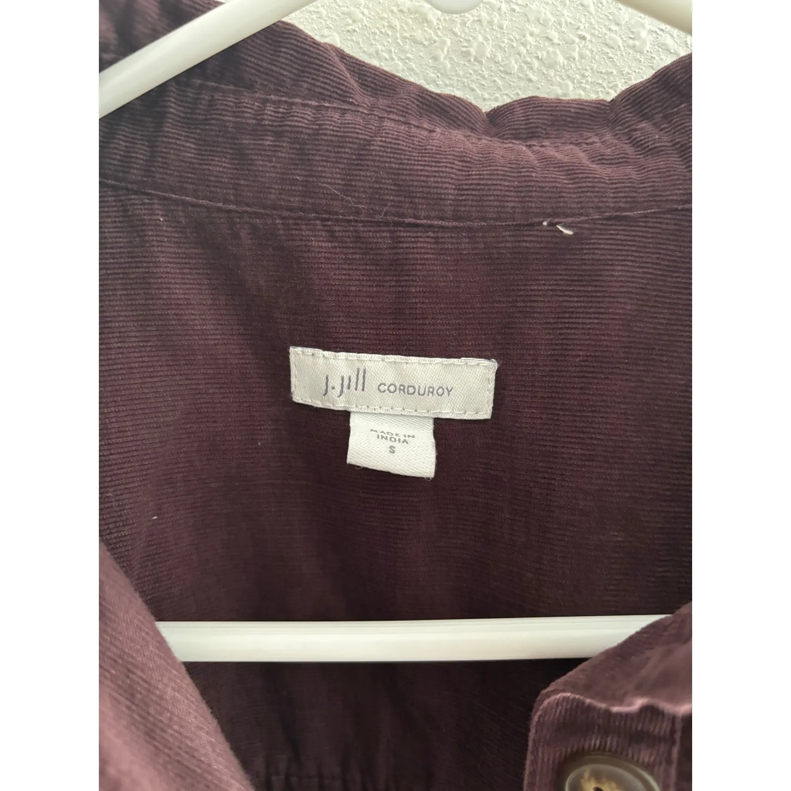 J Jill‎ Corduroy Shirt Dress Womens Small Spiced Wine Modest Minimalist Collared Purple - Image 4