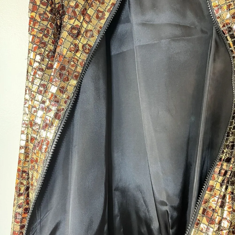 Vintage Guide Leopard Print Sequin Jacket One Size Y2K Gyaru Grunge Hippie Gray - Image 5