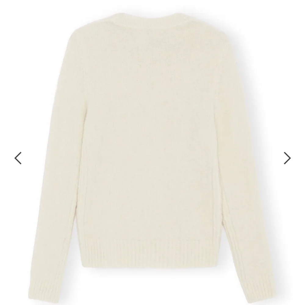 GANNI WHITE BRUSHED ALPACA O-NECK SWEATER - Image 10