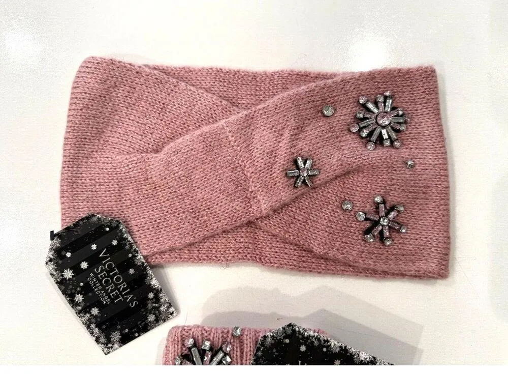 Victoria's Secret Winter Angel Collection Snowflake Sparkle Head Wrap + Gloves - Image 5