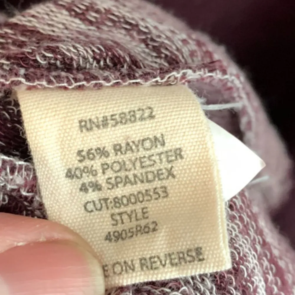 Max Studio Maroon Weekend Cowl Neck Long Sleeve Dress - Image 4