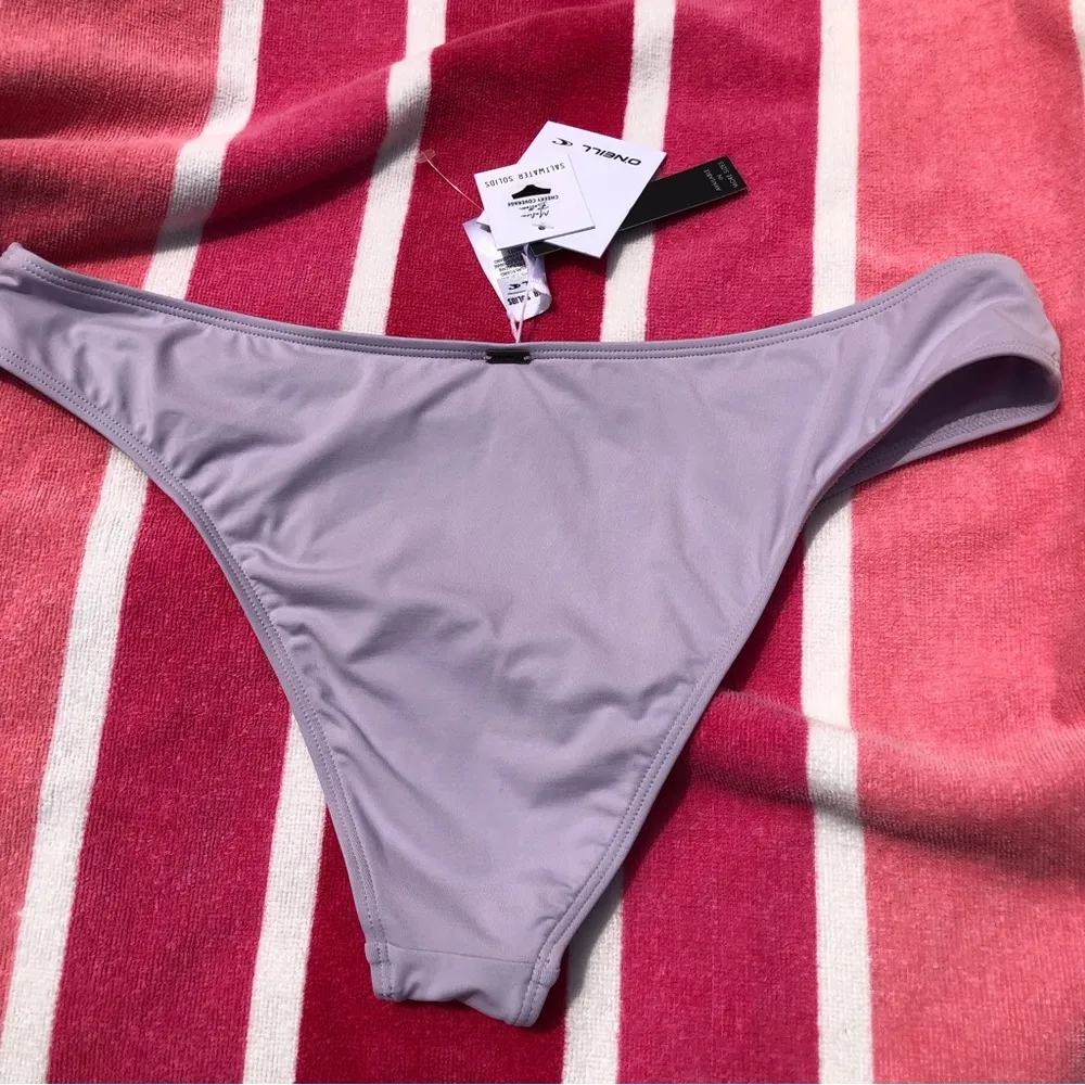 NWT O’Neill Matira Saltwater Solids Hipster Cheeky Bikini Bottoms L Lilac - Image 5