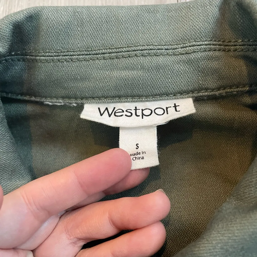Westport Olive Green Denim Jacket | Size Small - Image 4