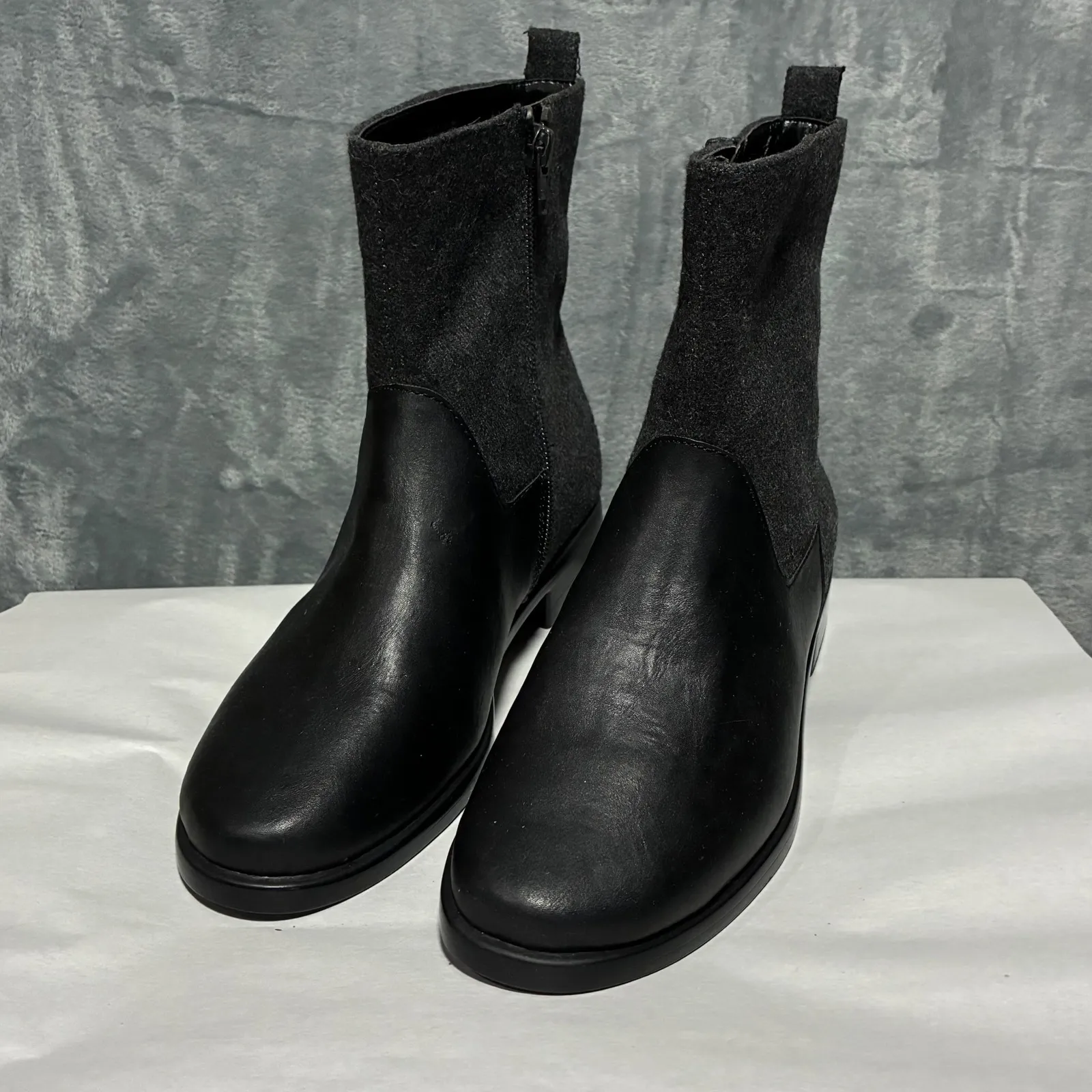 Aerosoles Make A Wish Ankle Boots Black Faux Leather Women 7W - Image 2