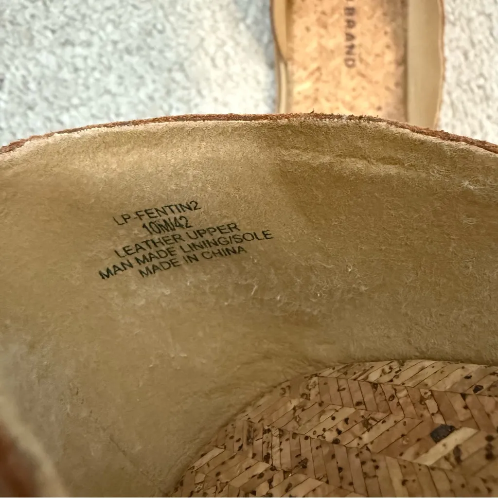 Lucky Brand Fentin2 d’Orsay Leather Flats Cork Insole Tan 10 - Image 6