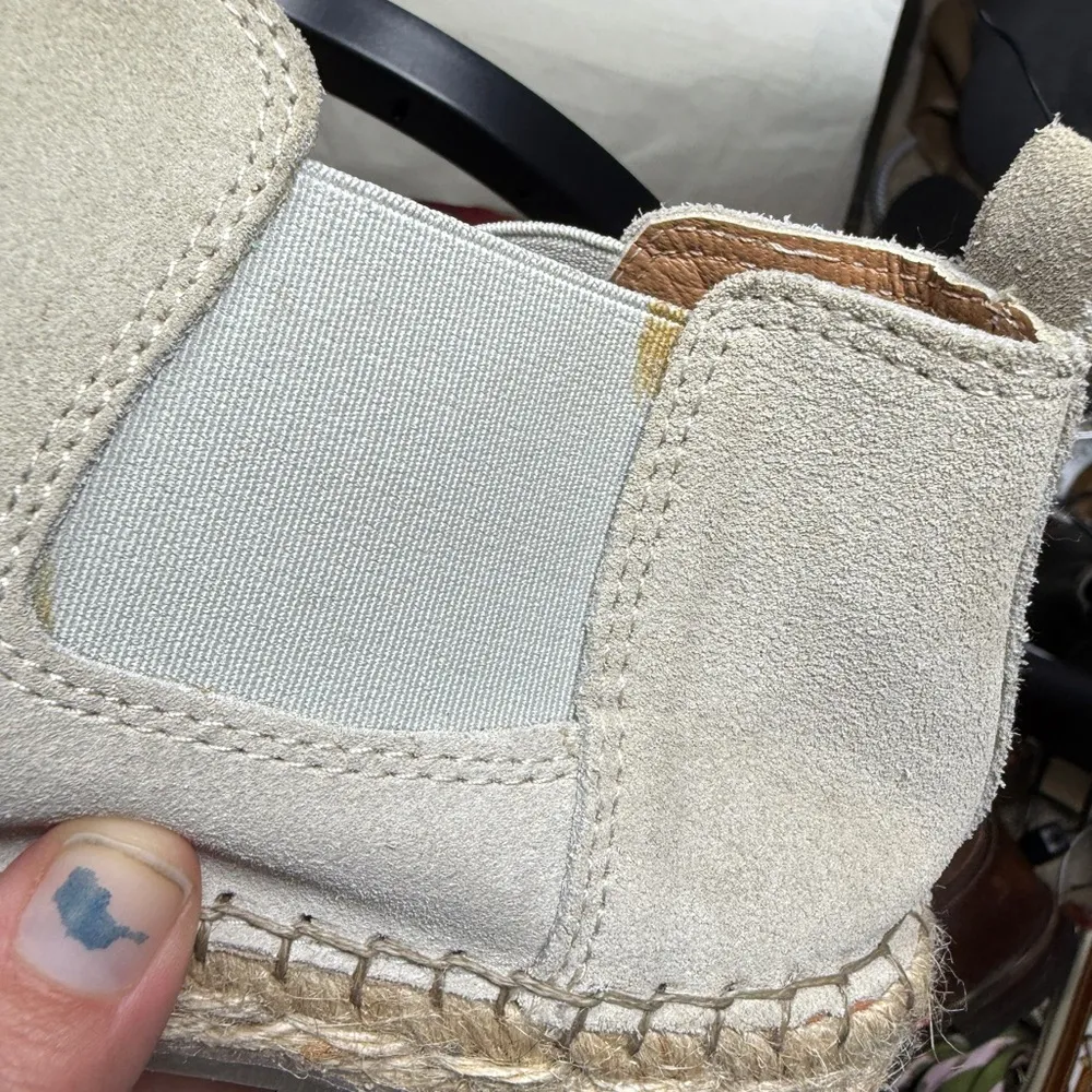 Shabbies Amsterdam Suede Leather Shoes Boots Size 37 US 6.5 Slip On Espadrilles Gray - Image 11