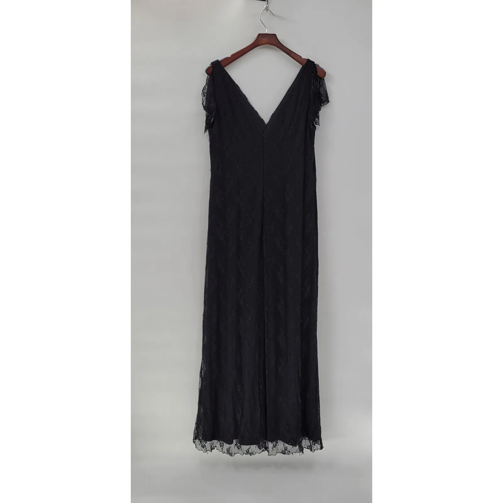 Watters & Watters Lace Formal Dress Womens 18 Black Bridal Whimsical Witchy Gown - Image 3