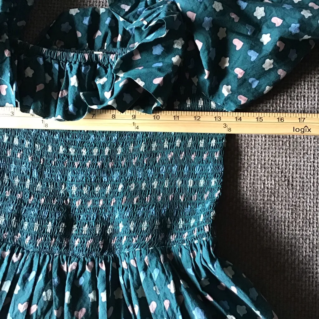 Ophelia & Indigo x Rondel Irma Dress S Cottagecore Smocked Tiered Cotton Midi Blue - Image 10