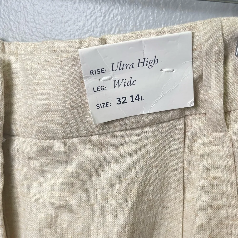 Abercromb & Fitch NEW Women's Sloane Tailored Linen-Blend Wide Leg Pant Size 14L - Image 4