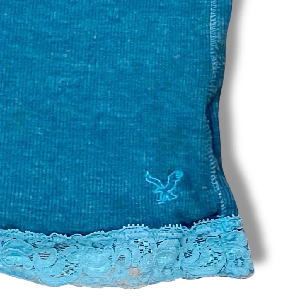 VTG 00s American Eagle Womens Lace Trim Y2K Cami Sz S Elena Gilbert Preppy A-6 - Image 3