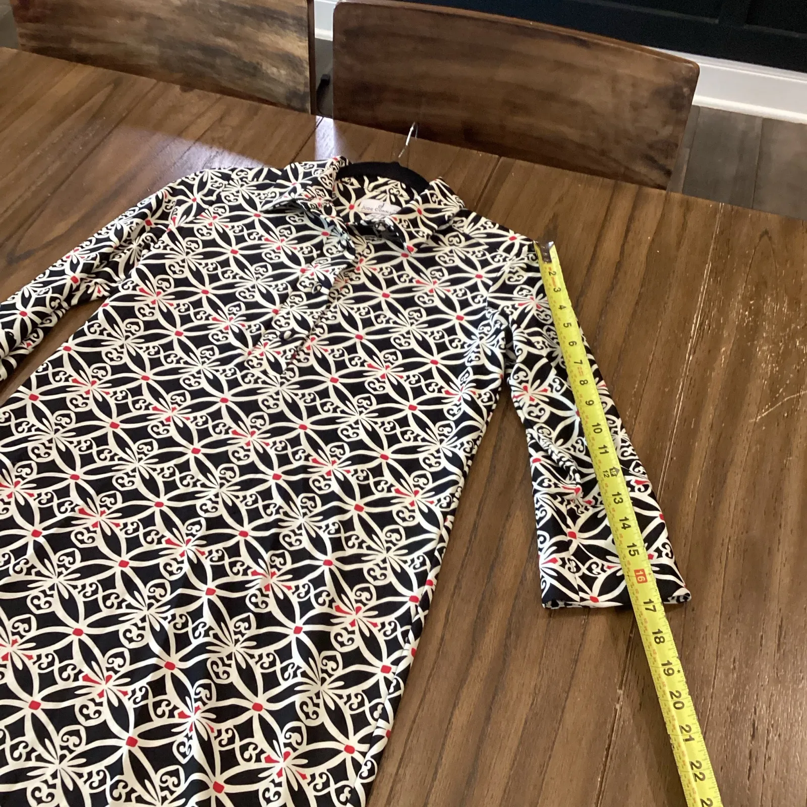 Jude Connally Susanna Point Collar 3/4 Sleeve Polished Classic Shirt mini Dress Black Size XS - Image 4