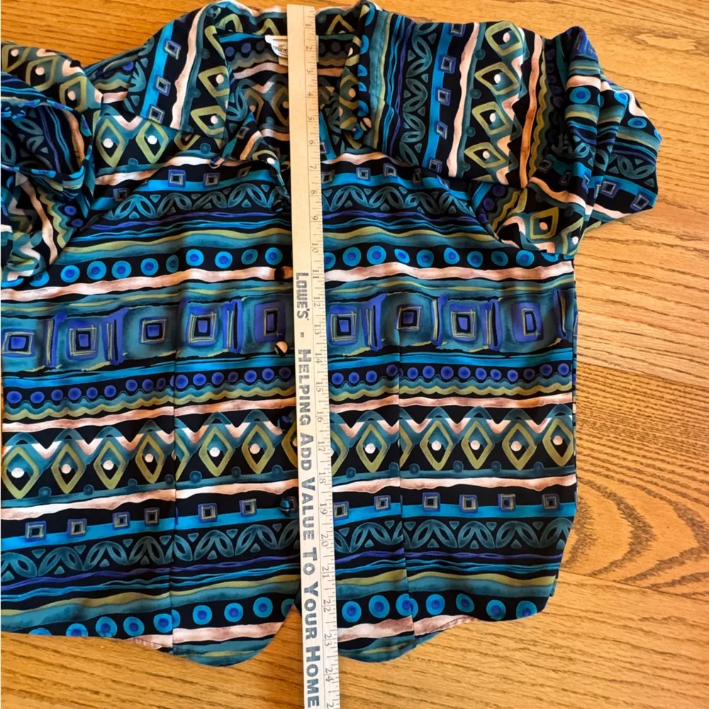 Vintage Fireplace Women’s Size Large L Blazer Lightweight Button Down Blue - Image 7