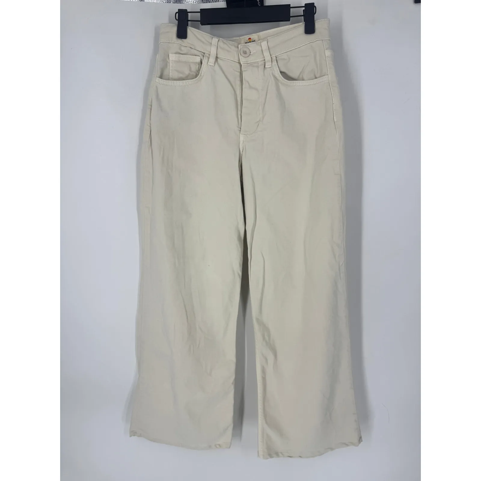 Marine Layer Charlie Wide Leg Pant in Ecru - Image 4