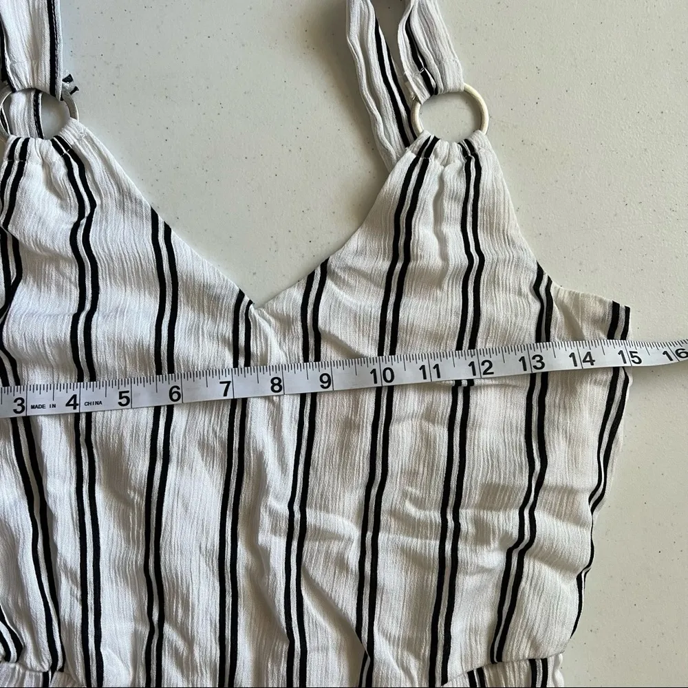 NWT Rosie Harlow striped wide leg  jumpsuit sleeveless white black small - Image 11