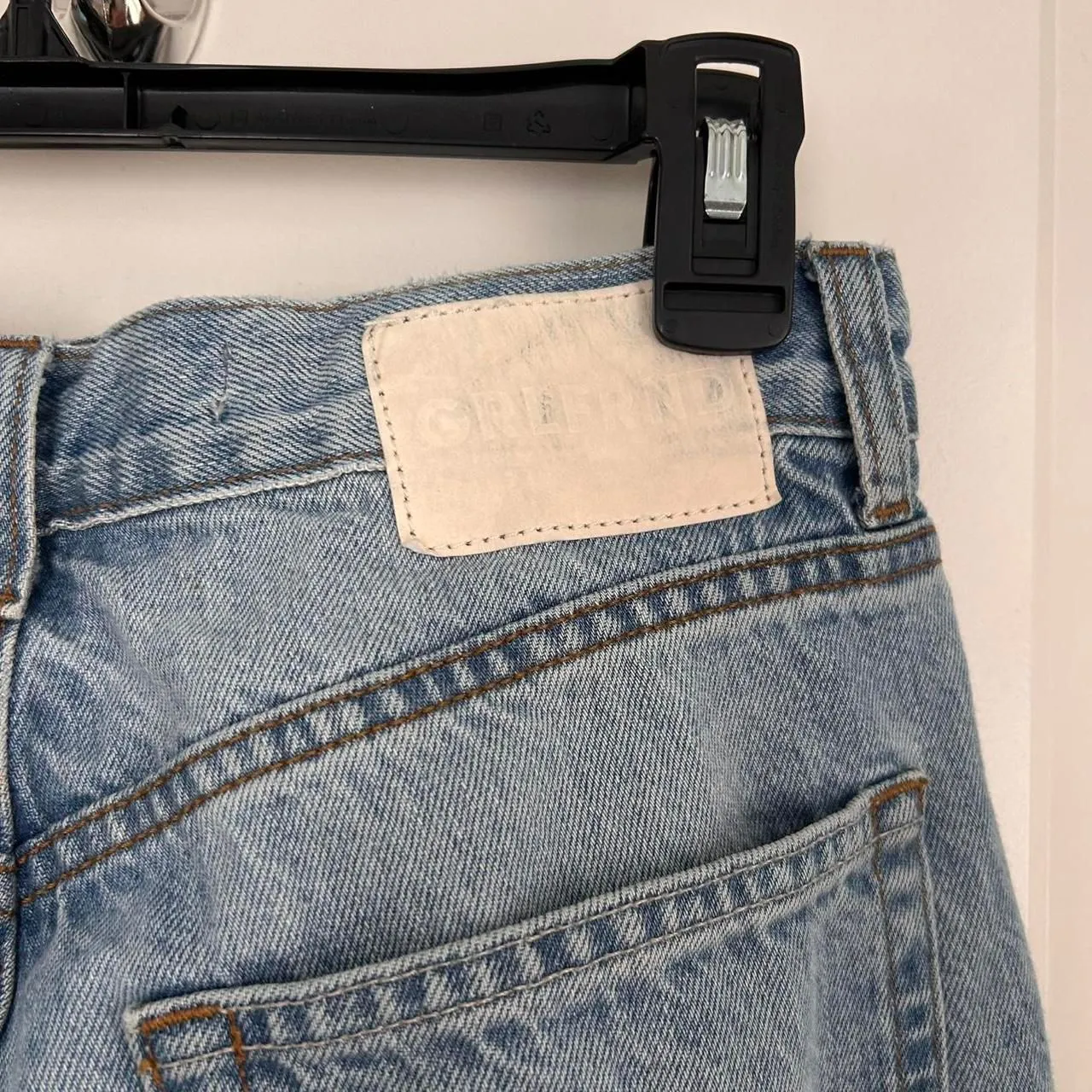 GRLFRND x Revolve Quinn High Rise 90s Distressed Jorts – Light Wash (26) - Image 5