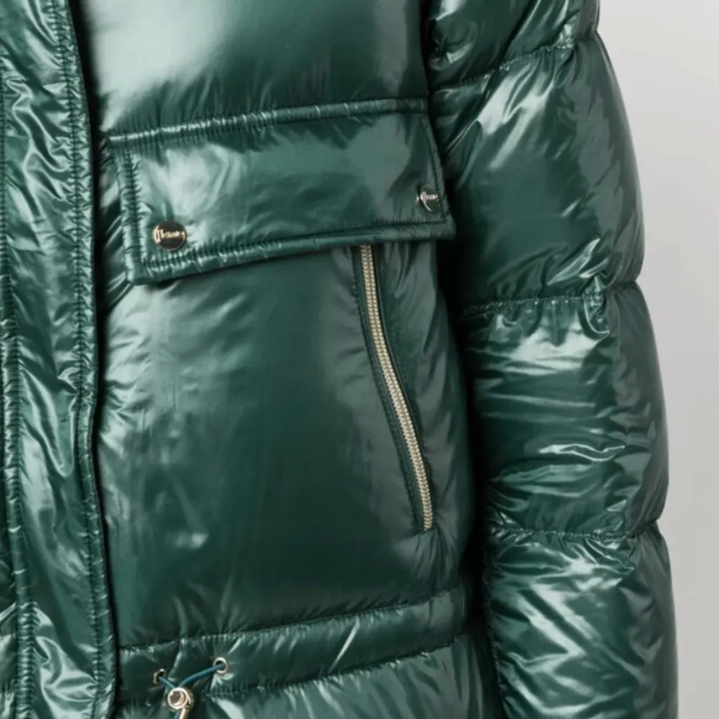 Herno Down Jacket Lightweight Nylon Green 14 Warm Puffer XL - Image 4