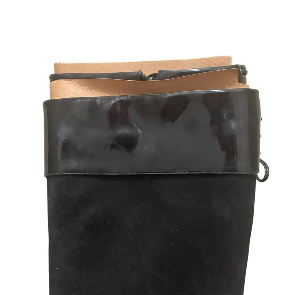 BCBGirls Chill Patent Leather Suede Knee High Heeled Boots Black Women’s Size 10 - Image 2