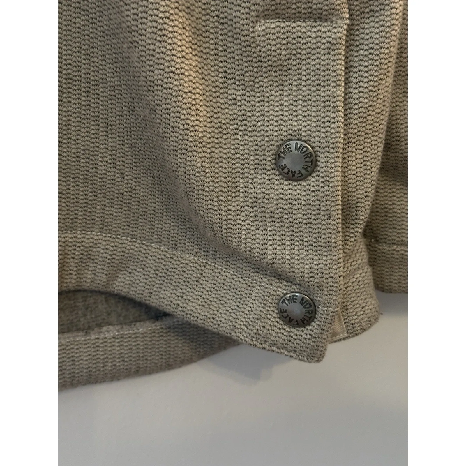 The North Face Knit Stitch Fleece Hoodie Women Medium Gray Active Outdoor Hike - Image 4