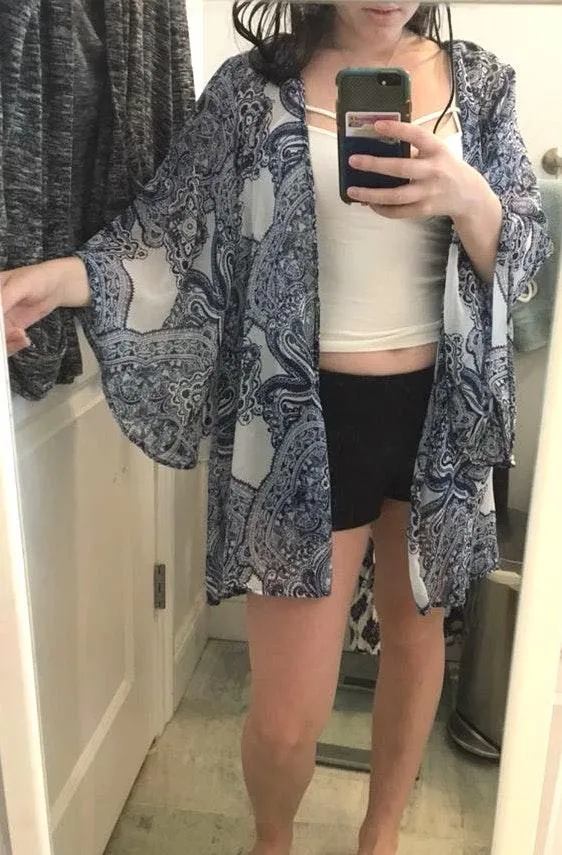 Stylish Sheer Cover Up Blue Size M - Image 4